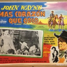 Cine: ABT21 CENTAUROS DEL DESIERTO JOHN WAYNE NATALIE WOOD JOHN FORD LOBBY CARD ORIGINAL MEXICANO. Lote 399181564