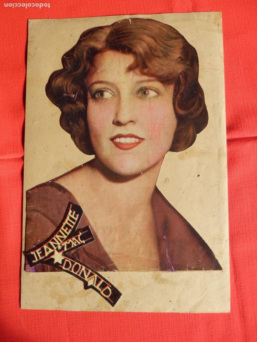 Cin&eacute;ma: Jeanette Mac Donald fotografia collage antiguo montaje Lauren Bacall 21x31 cms