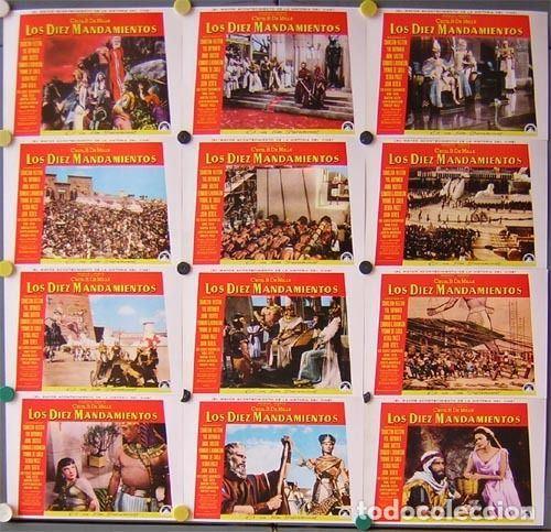 Cinema: ED92d LOS DIEZ MANDAMIENTOS HESTON BRYNNER COMPLETO 12 FOTOCROMOS ORIGINAL ESTRENO