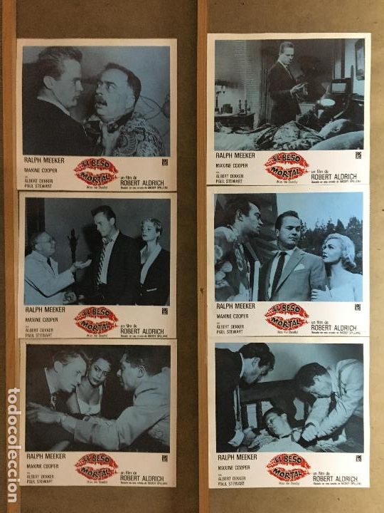 Cine: ACI36 EL BESO MORTAL KISS ME DEADLY ROBERT ALDRICH SET COMPLETO 6 FOTOCROMOS ORIGINAL ESTRENO