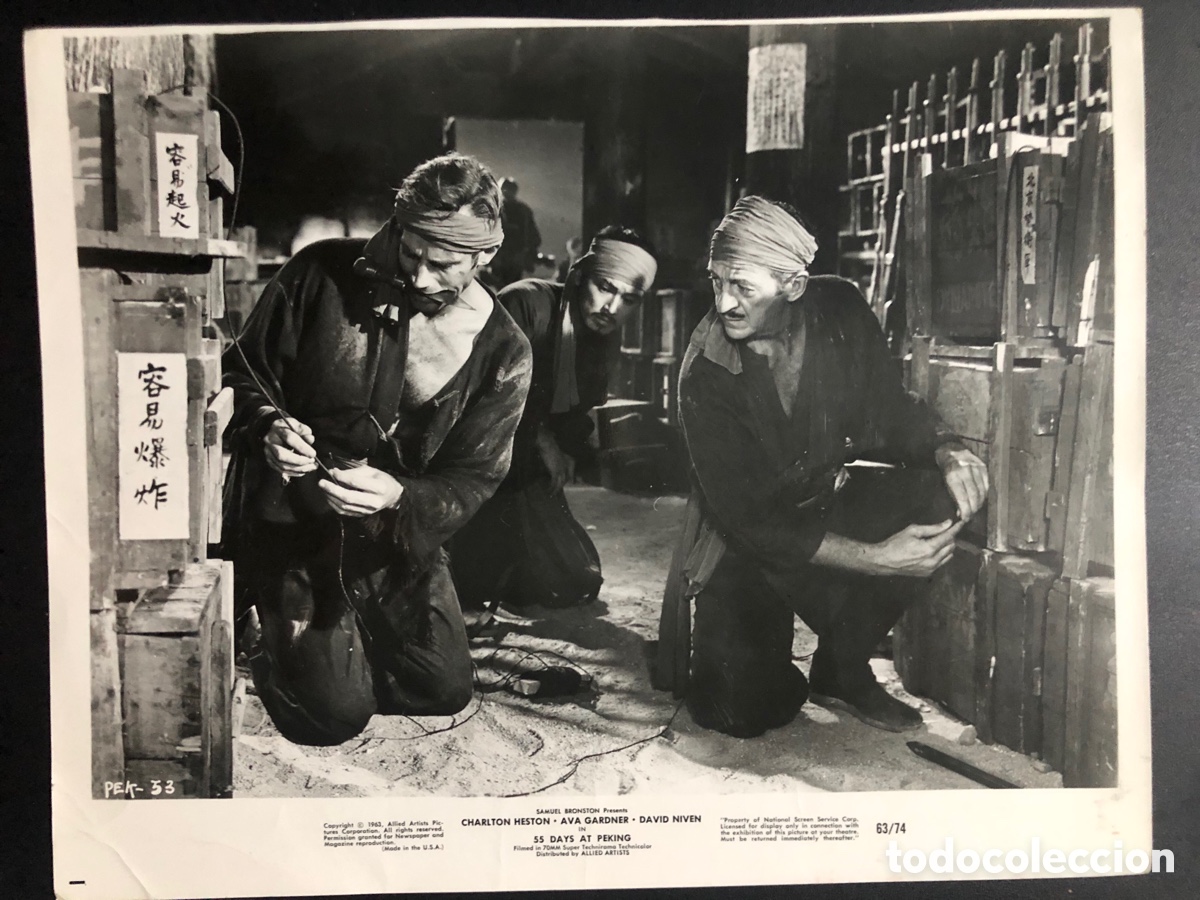 Cine: Foto original de Charlton heston y David Niven 55 d&iacute;as en Pek&iacute;n Samuel Broston