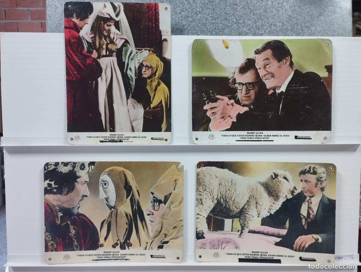 Cine: TODO LO QUE USTED SIEMPRE QUISO SABER SOBRE EL SEXO, WOODY ALLEN. 4 FOTOCROMOS DE CARTON