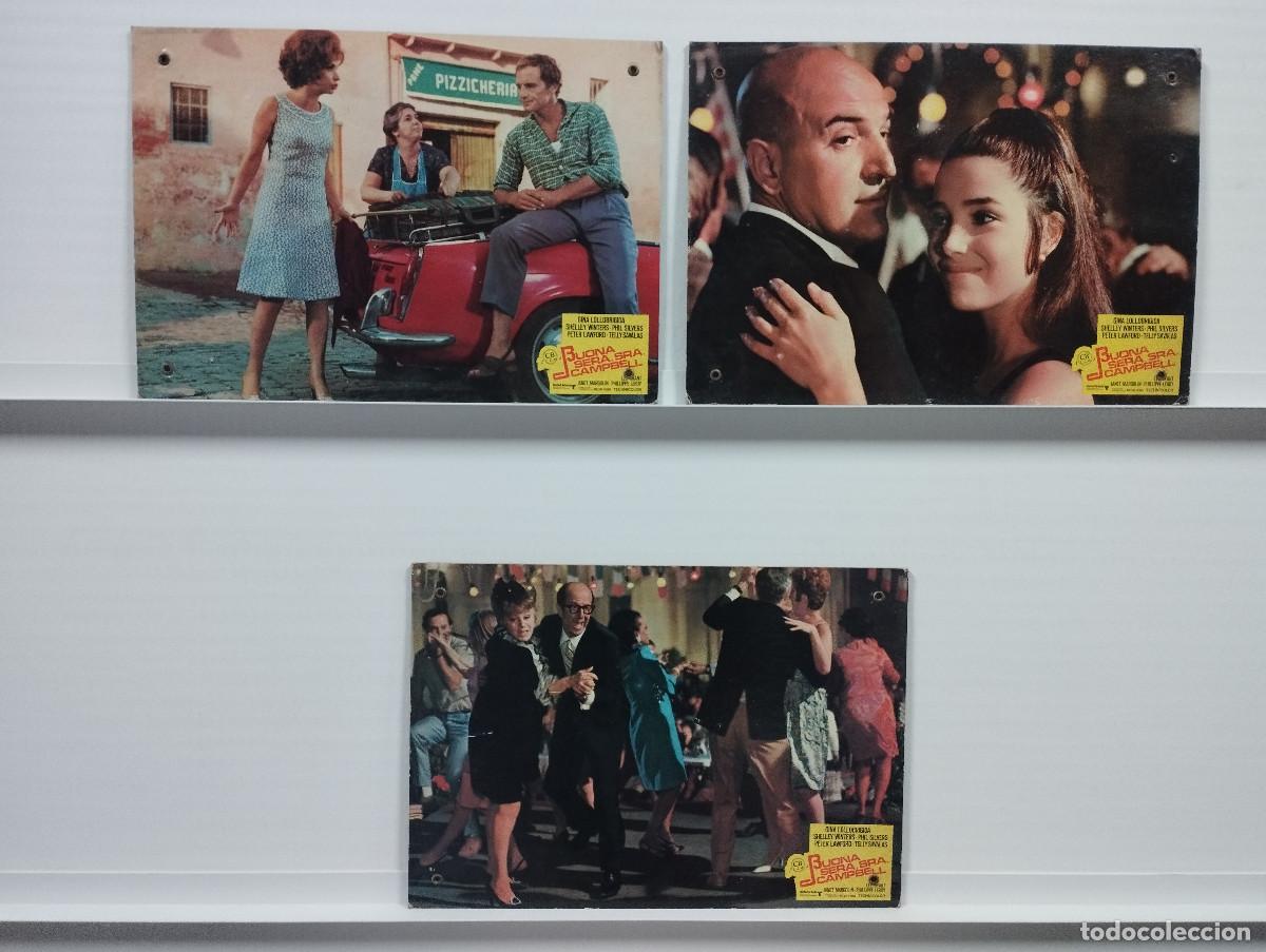 Cine: Buona Sera, Sra. Campbell. Gina Lollobrigida, Shelley Winters, Telly Savallas 3 FOTOCROMOS CARTON