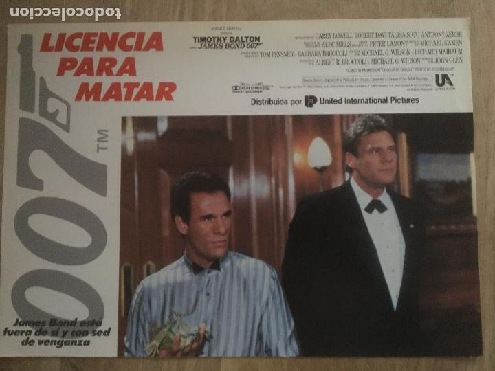Cine: licencia para matar robert davi james bond 007 fotocromo original estreno