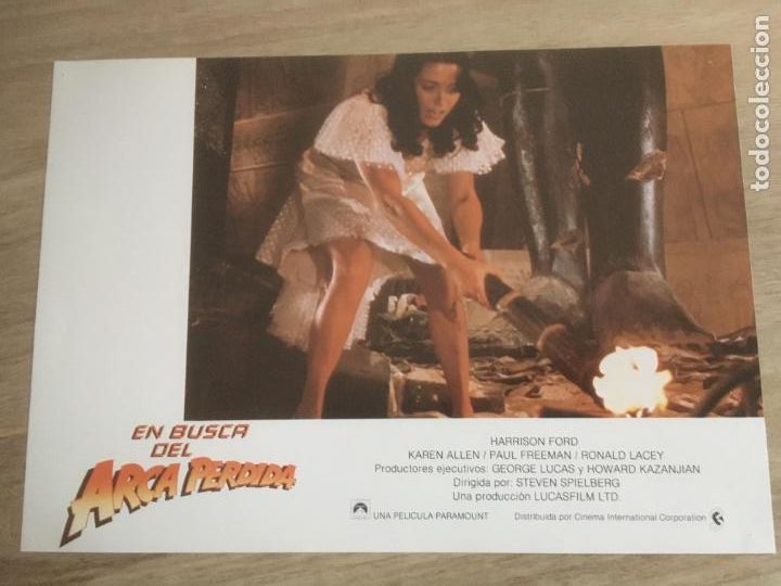 Cine: en busca del arca perdida indiana jones harrison ford fotocromo original estreno