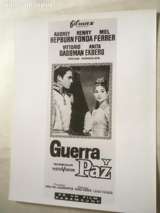 Cine: guerra y paz audrey hepburn foto espa&ntilde;ola original reposicion