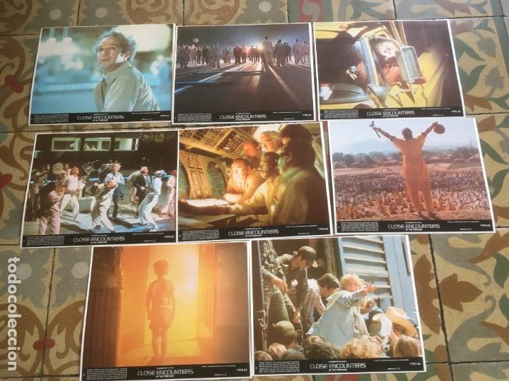 Kino: encuentros en la tercera fase close encounters spielberg coleccion 8 fotocromos ingleses estreno