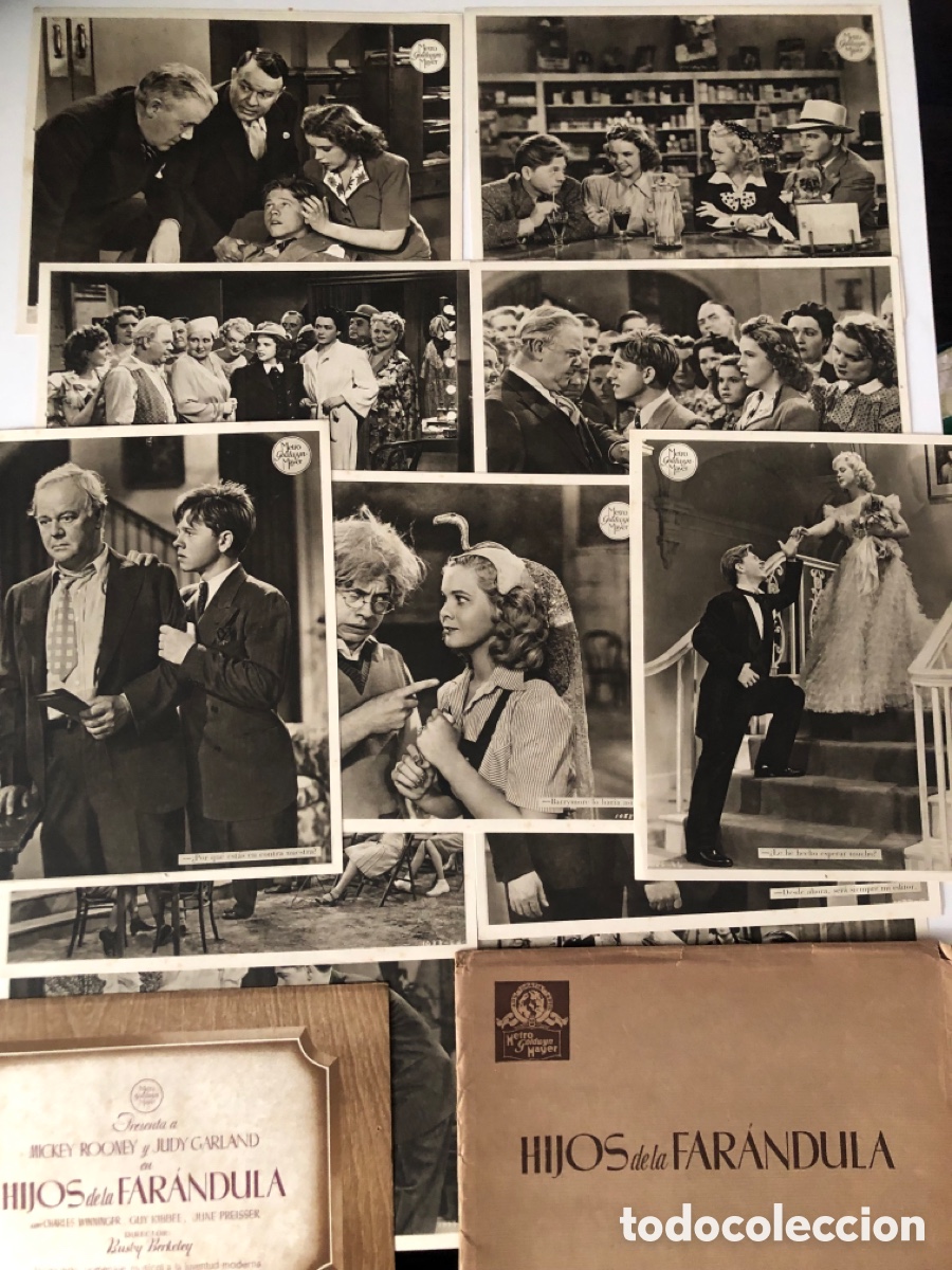 Cine: Set 12 fotocromos MGM hijos de la far&aacute;ndula judy Garland Mickey rooney