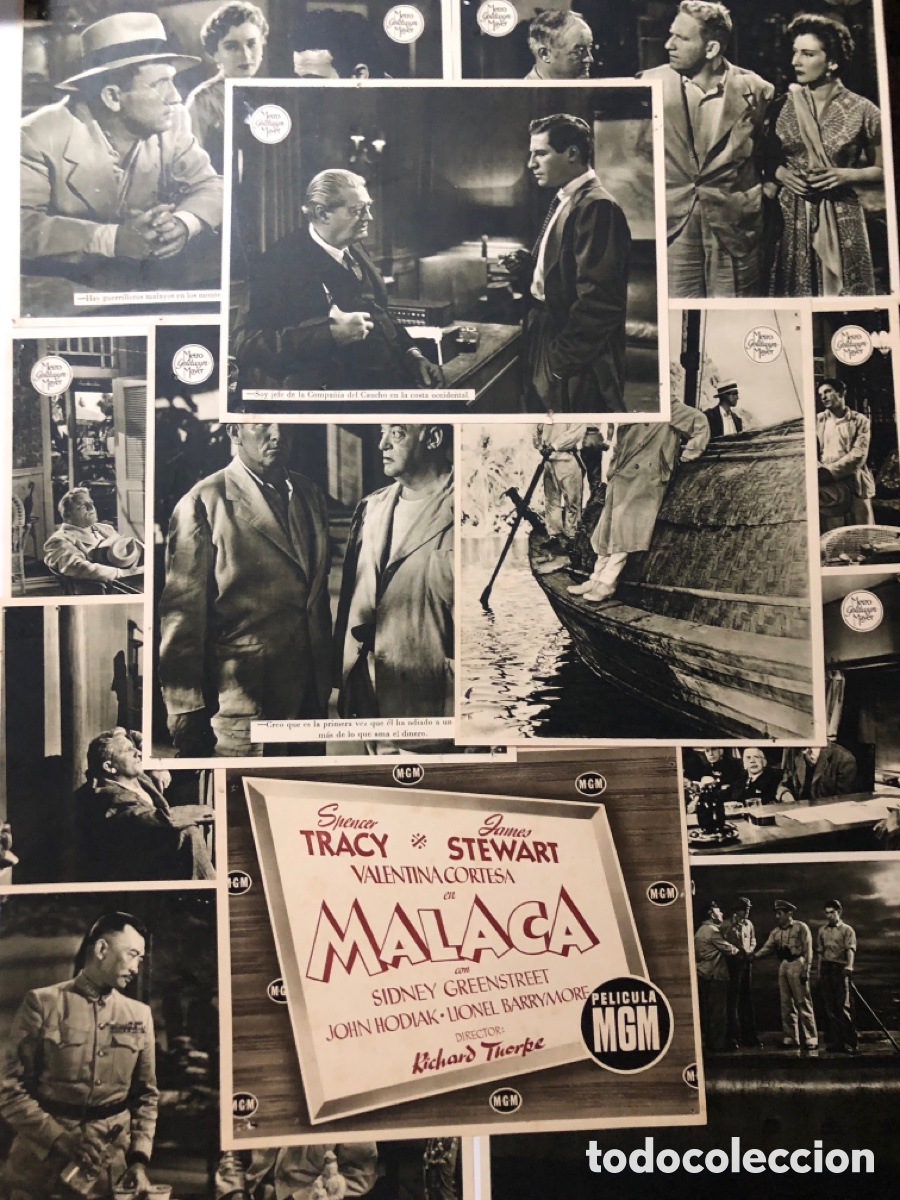 Cine: Set 12 fotocromos MGM Malaca Spencer tracy james stewart lionel barrymore Sidney greenstreet