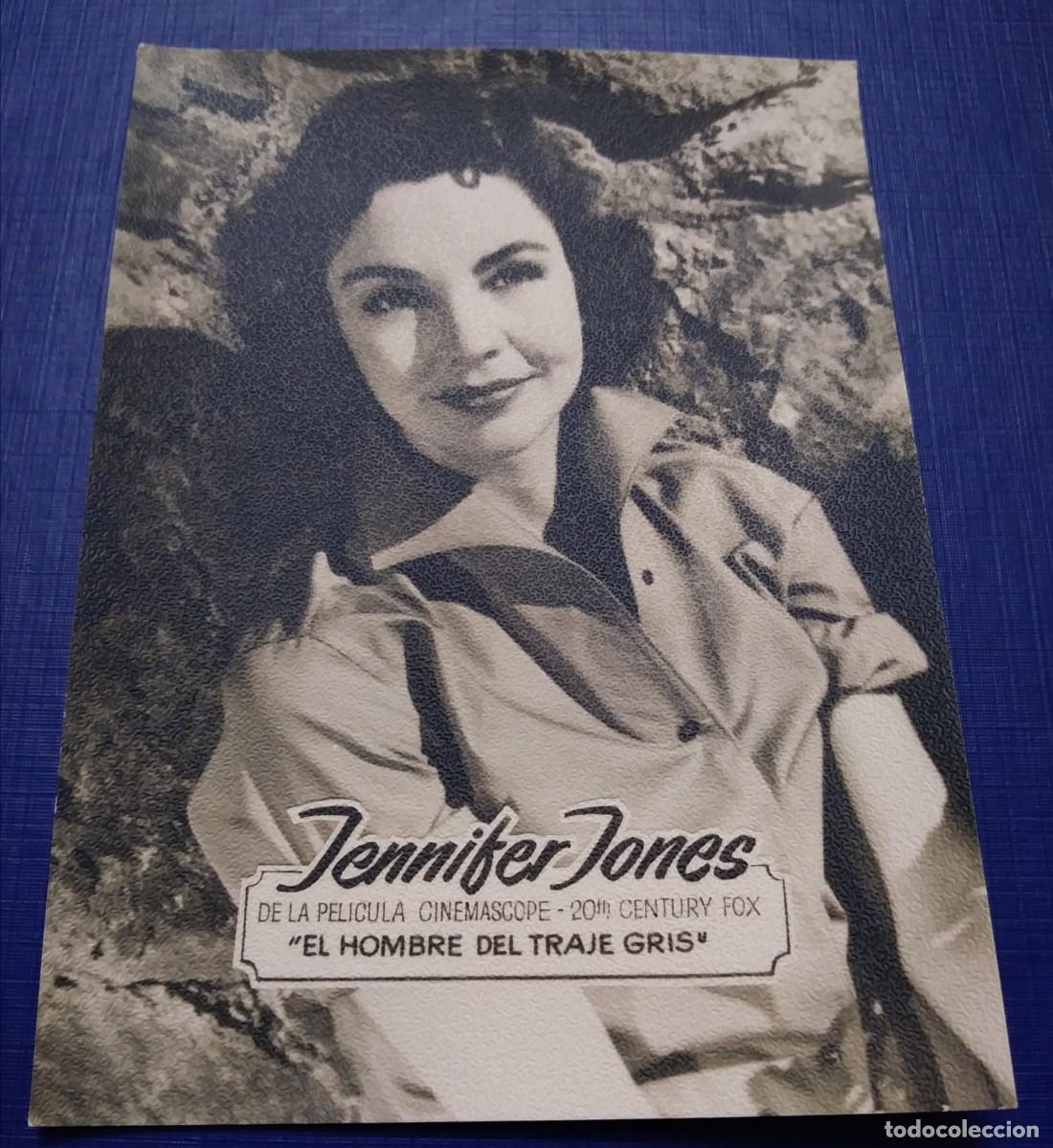 Cinema: Antigua foto postal de JENNIFER JONES en EL HOMBRE DEL TRAJE GRIS - 20 CENTURY FOX