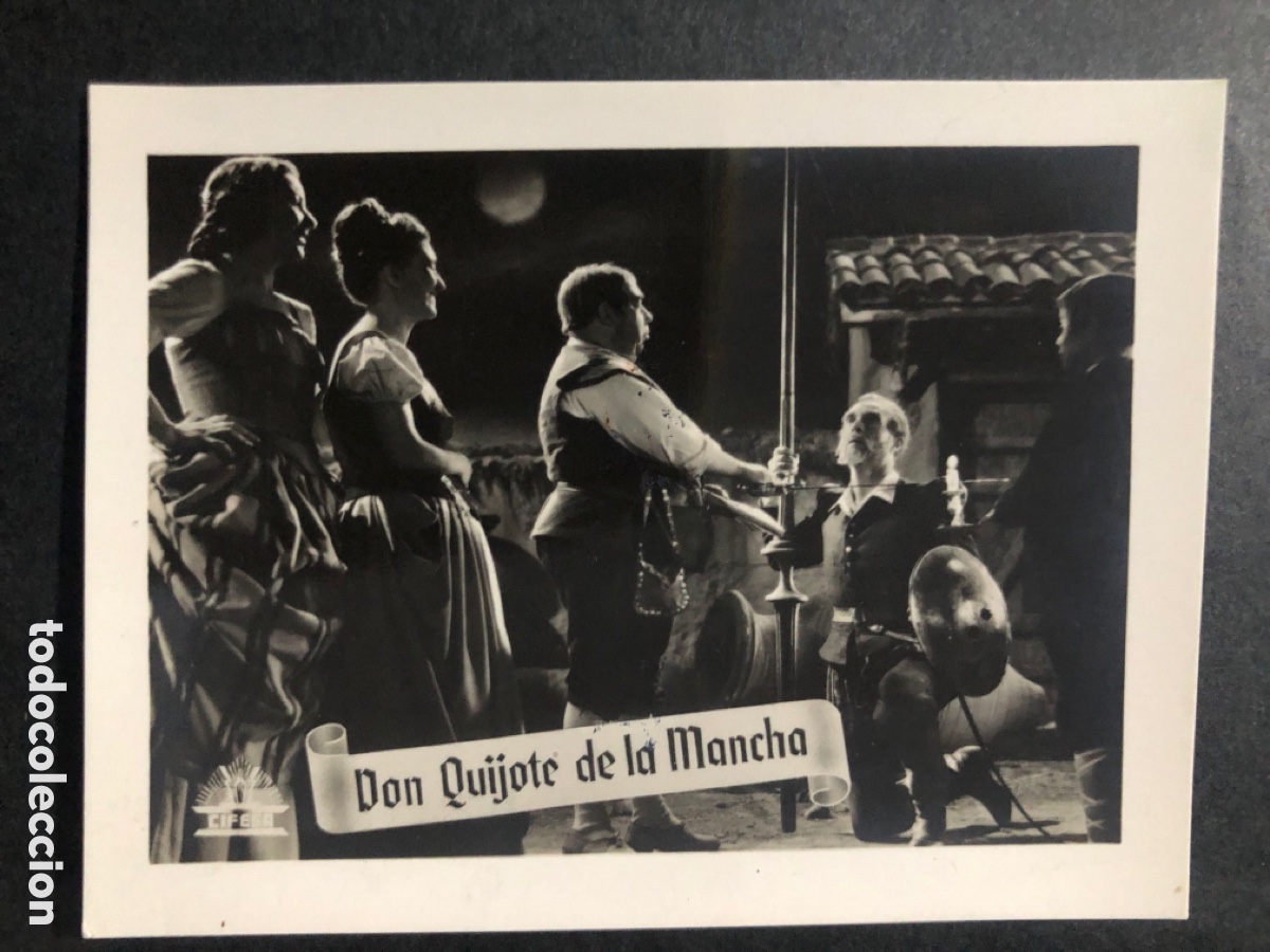 Cine: Tarjeta rafael Rivelles don quijote de la mancha publicidad infonal 7 x 9 cm