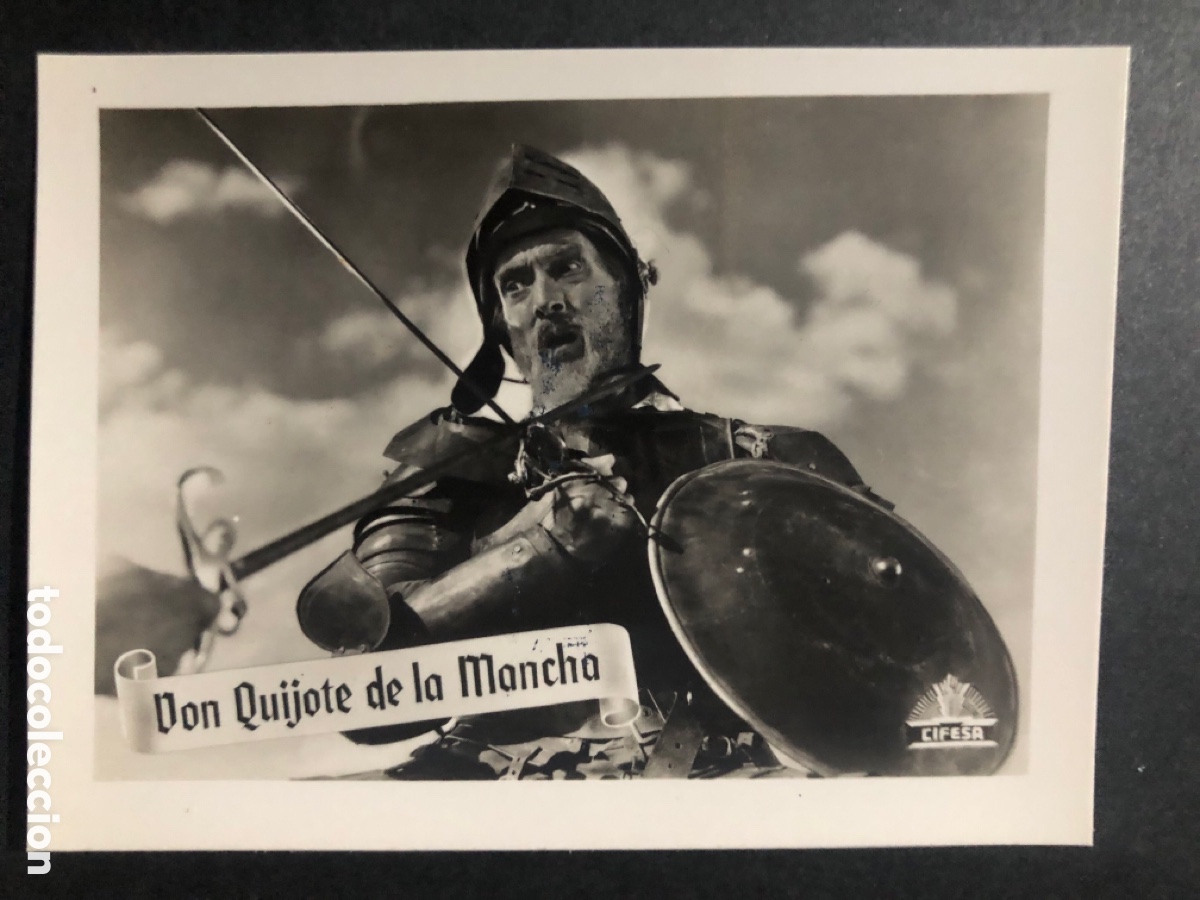 Cine: Tarjeta rafael Rivelles don quijote de la mancha publicidad infonal 7 x 9 cm