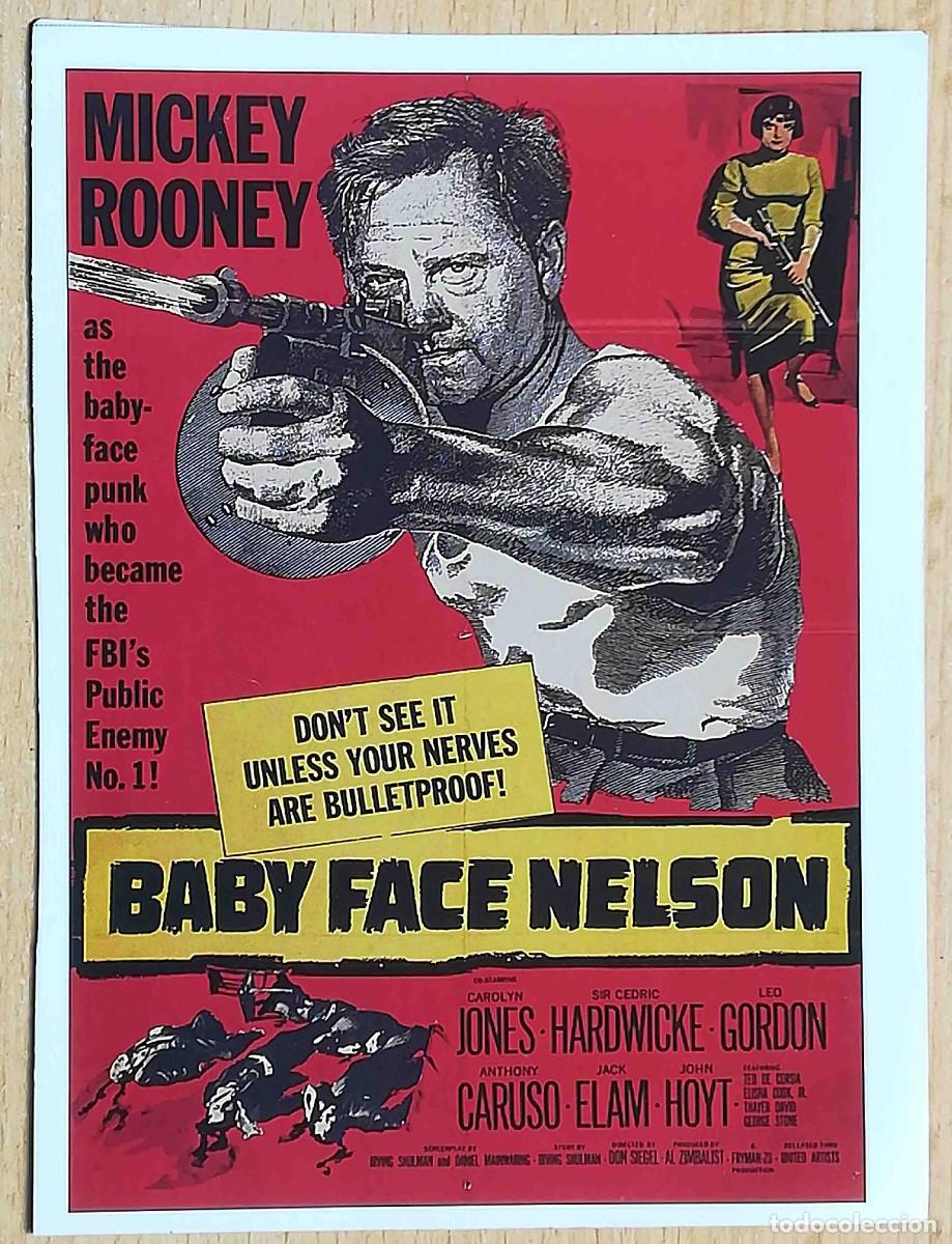 Cine: Baby Face Nelson (Mickey Rooney, Carolyn Jones, Cedric Hardwicke) Programa de mano revista acci&oacute;n