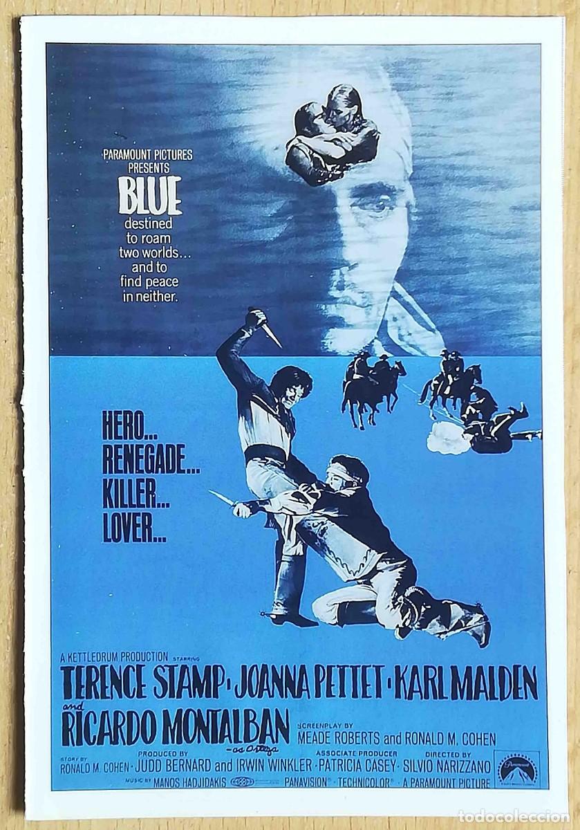 Cine: Blue. Infierno en el r&iacute;o (Terence Stamp, Joanna Pettet, Karl Malden) Programa de mano revista acci&oacute;n