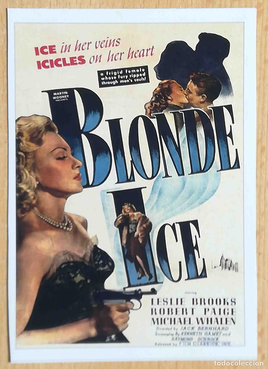 Cine: Blonde Ice (Robert Paige, Leslie Brooks, Russ Vincent) Programa de mano revista acci&oacute;n