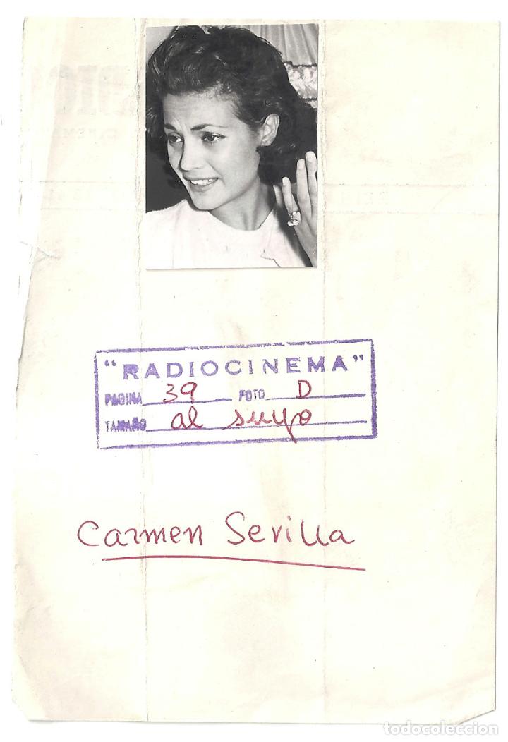 Cine: F34240 CARMEN SEVILLA FOTO B/N ORIGINAL ESPA&Ntilde;OLA PRENSA