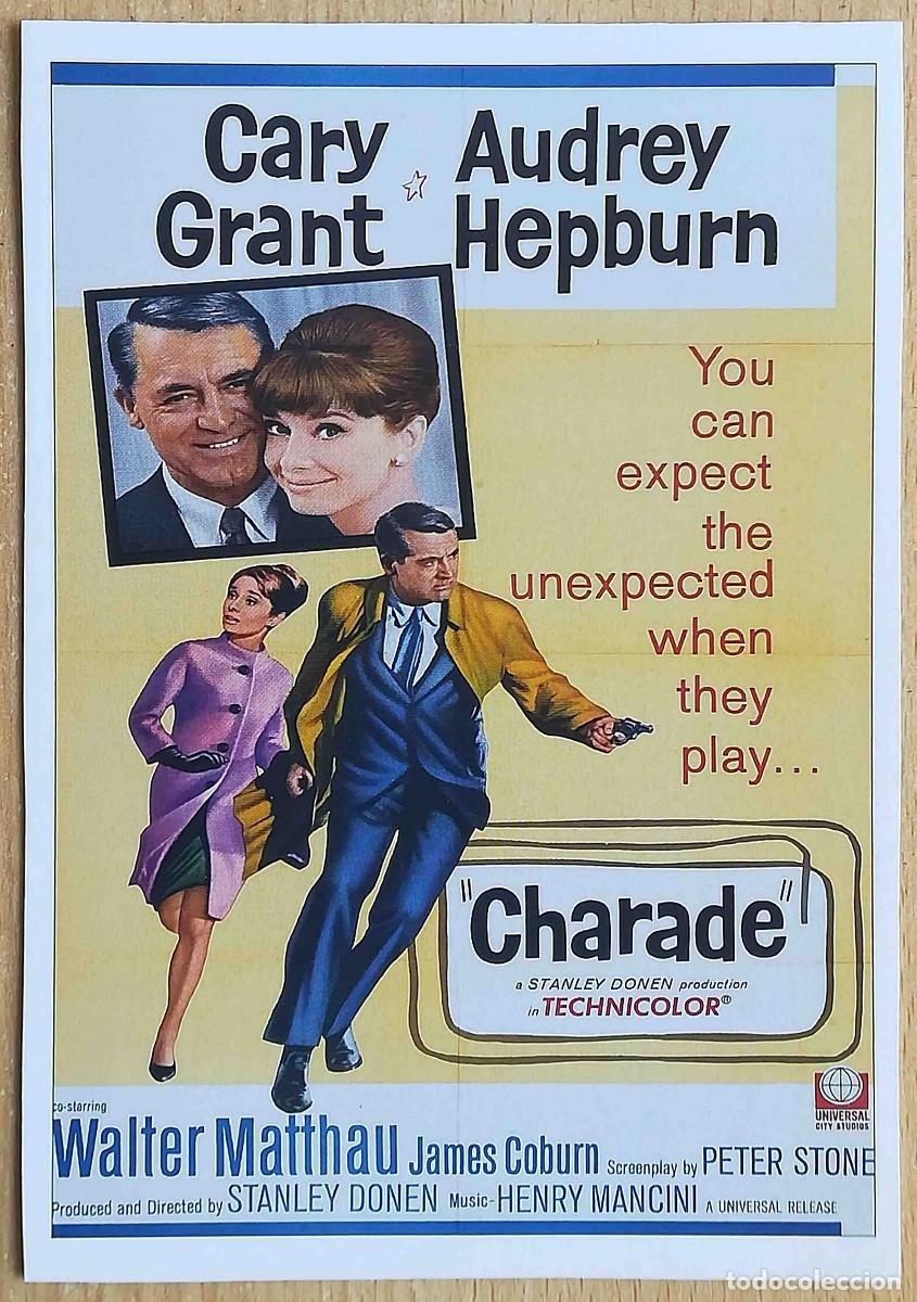 Cine: Charada. Stanley Donen 1963 (Cary Grant, Audrey Hepburn) Programa de mano revista acci&oacute;n