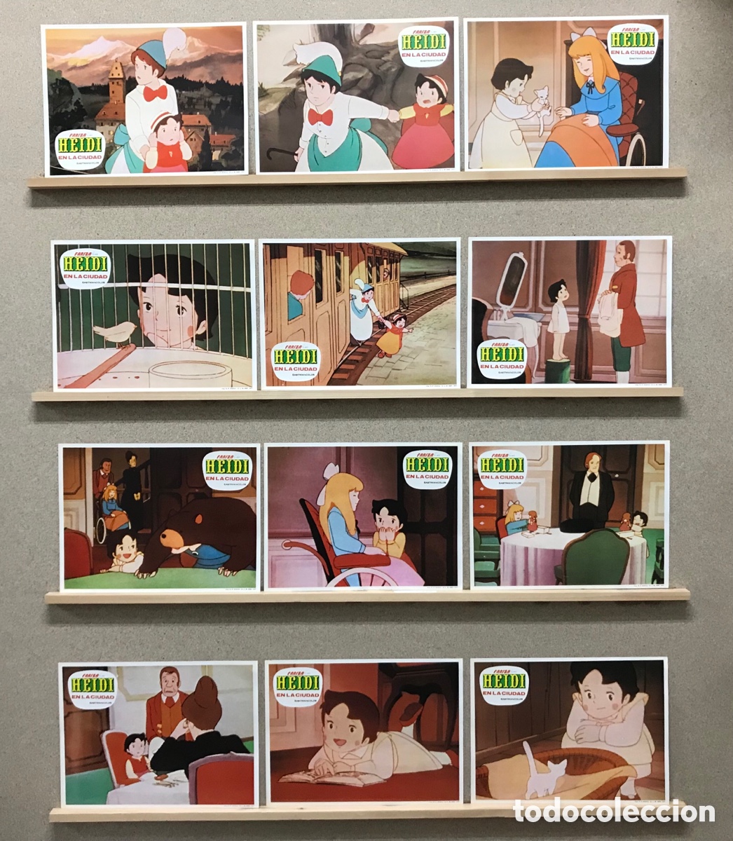 Cine: HEIDI EN LA CIUDAD - ANIMACION TV SERIES - SET COMPLETO 12 FOTOCROMOS - A&ntilde;o 1977