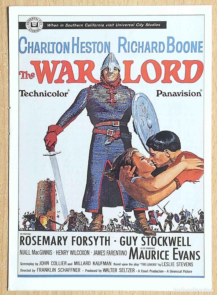 Cine: El se&ntilde;or de la guerra 1965 (Charlton Heston, Richard Boone) Programa de mano revista acci&oacute;n