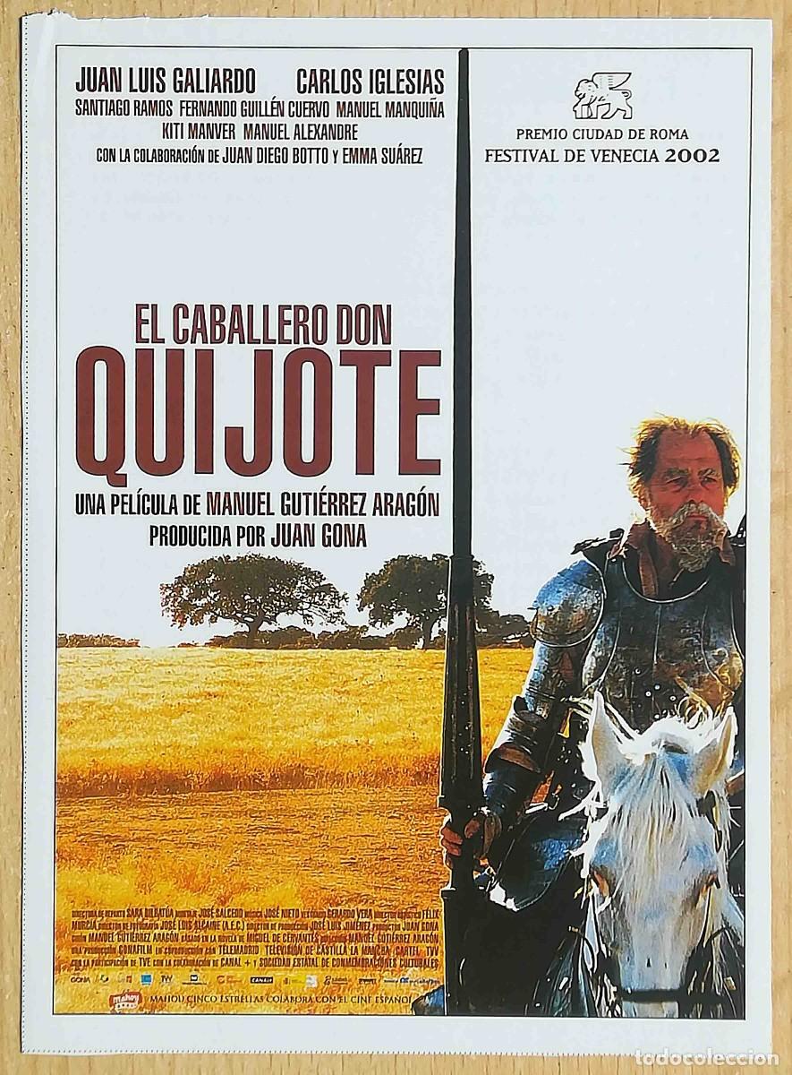 Cine: El caballero Don Quijote (Manuel Guti&eacute;rrez Arag&oacute;n, 2002) Programa de mano revista acci&oacute;n