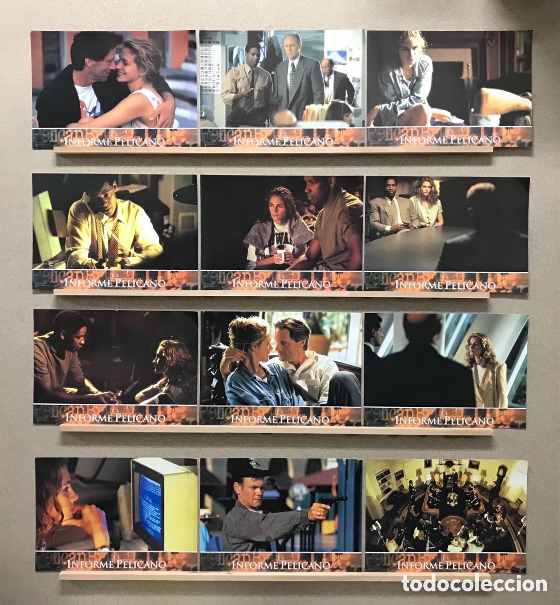 Kino: EL INFORME PELICANO, JULIA ROBERTS, DENZEL WHASINGTON - SET COMPLETO 12 FOTOCROMOS