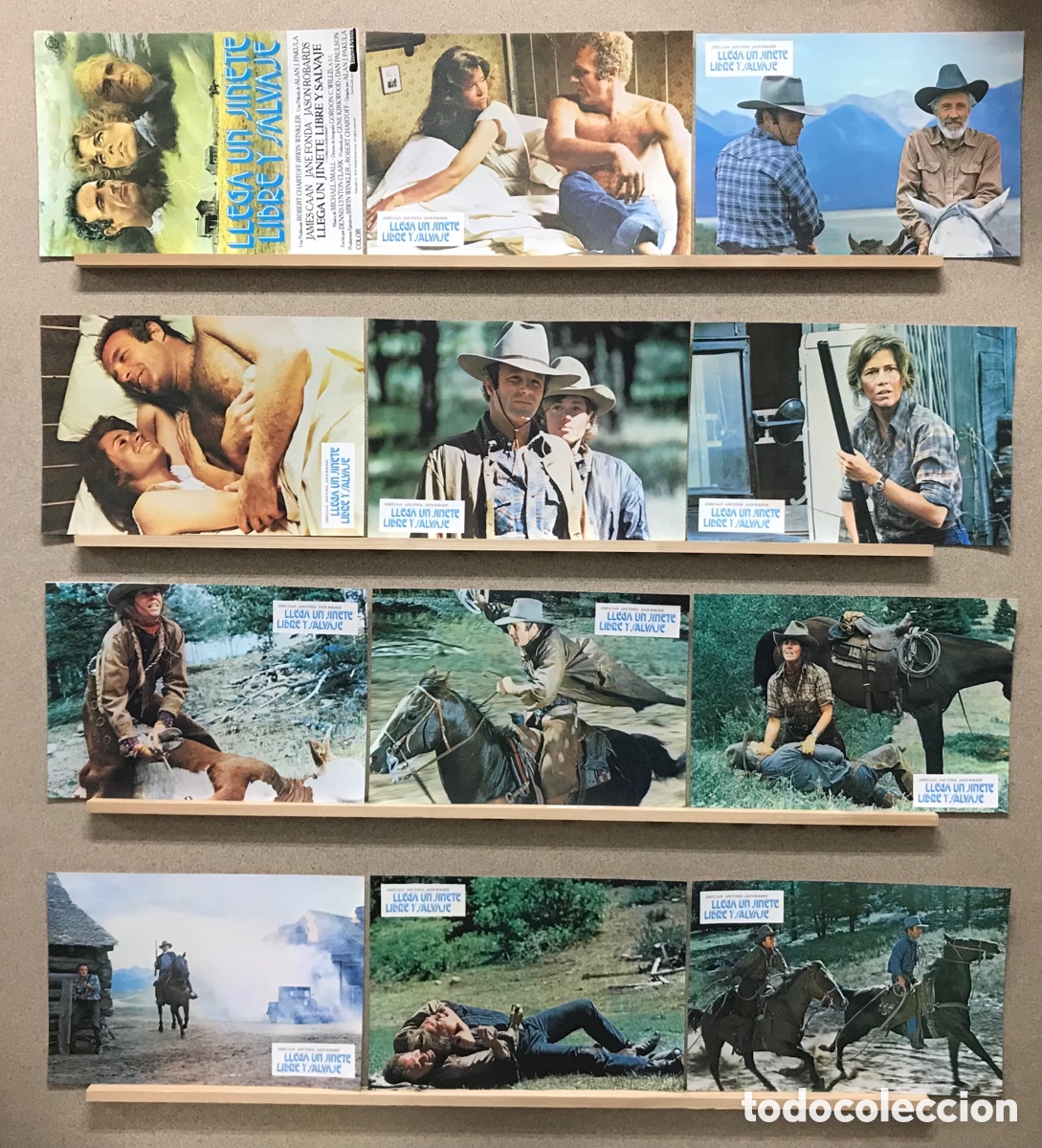 Cine: LLEGA UN JINETE LIBRE Y SALVAJE, JAMES CAAN, JANE FONDA, SET COMPLETO 12 FOTOCROMOS - A&Ntilde;O 1978