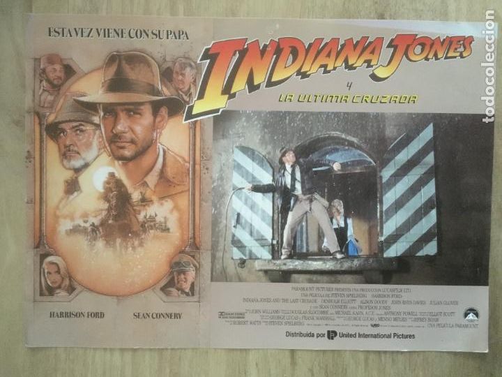 Cine: indiana jones y la ultima cruzada spielberg harrison ford fotocromo original estreno