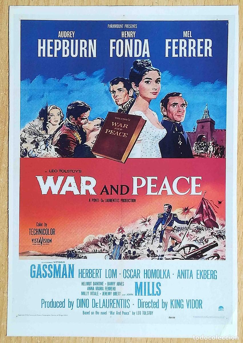 Cine: Guerra y paz. King Vidor 1956 (Audrey Hepburn, Henry Fonda) Programa de mano revista acci&oacute;n