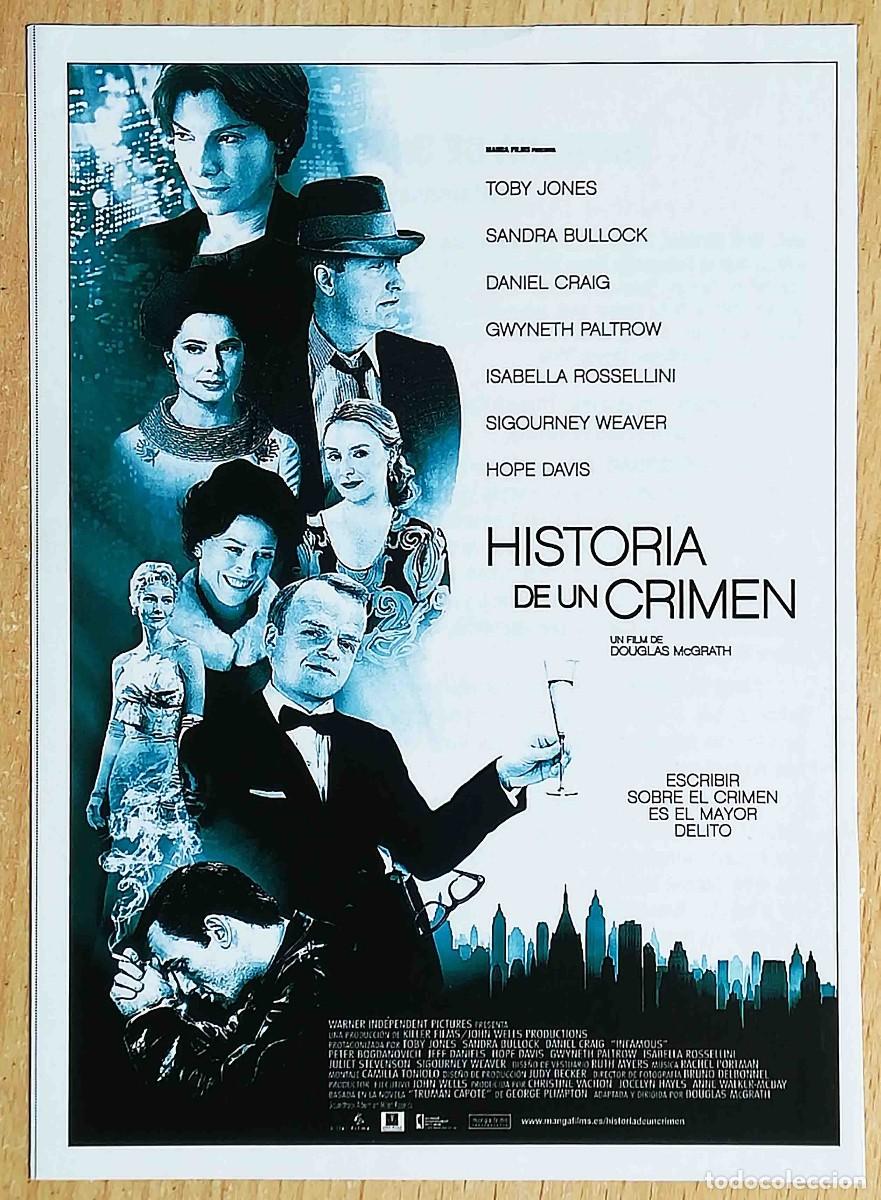 Cine: Historia de un crimen D. McGrath, 2006 (Toby Jones, Sandra Bullock) Programa de mano revista acci&oacute;n