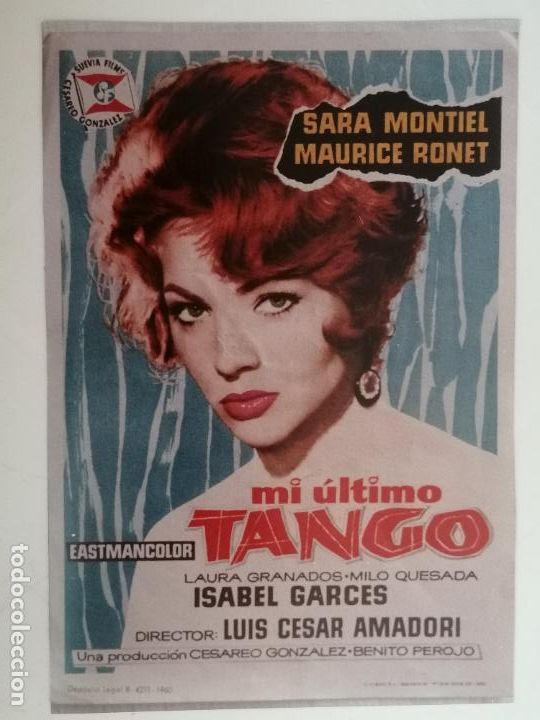Cine: FOTOGRAFIA FOLLETO DE CINE, MI ULTIMO TANGO, CON SARA MONTIEL, MEDIDAS 14 X 20 CM