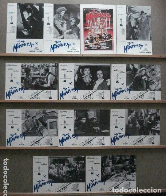 Cin&eacute;ma: SCDO 796 LA SE&Ntilde;ORA MINIVER GREER GARSON WALTER PIDGEON SET COMPLETO 12 FOTOCROMOS ORIGINAL R-81