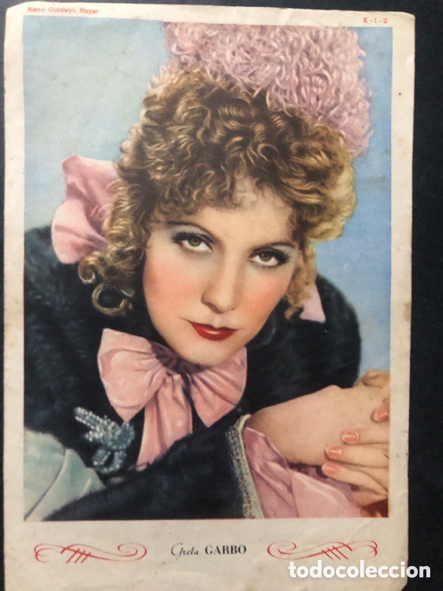 Cine: Cromo grande 15 x 21 cm de Greta Garbo