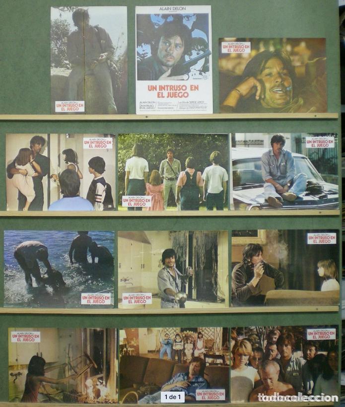 Cin&eacute;ma: SCDO 863 UN INTRUSO EN JUEGO ALAIN DELON SET COMPLETO 12 FOTOCROMOS ORIGINAL ESTRENO