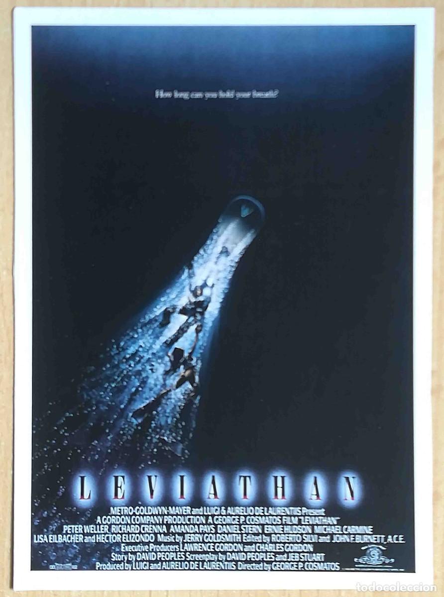 Cine: Leviathan. George Pan Cosmatos, 1989 (Peter Weller, Richard Crenna) Programa de mano revista acci&oacute;n