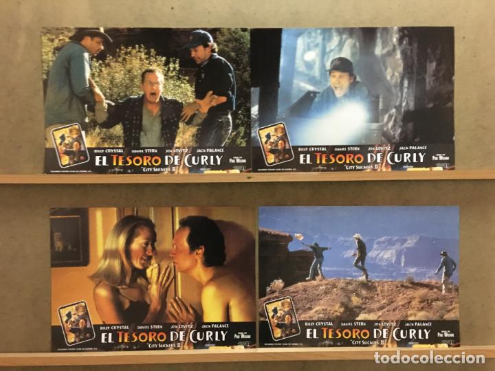 Cinema: SCDO 976 EL TESORO DE CURLY BILLY CRYSTAL JACK PALANCE SET 4 FOTOCROMOS ORIGINAL ESTRENO