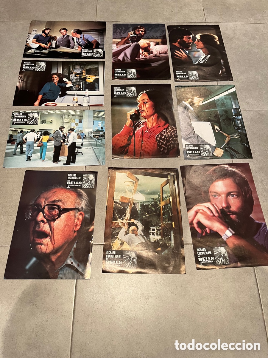 Kino: Juego 10 fotocromos BELLS, LLAMADA MORTAL (Murder by Phone) con Richard Chamberlain, John Houseman,