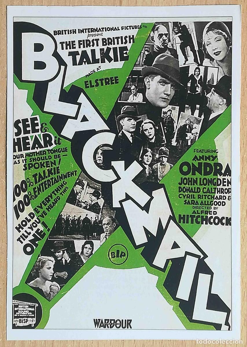 Cine: La muchacha de londres. Chantaje (Alfred Hitchcock. Inglaterra 1929) Programa de mano revista acci&oacute;n