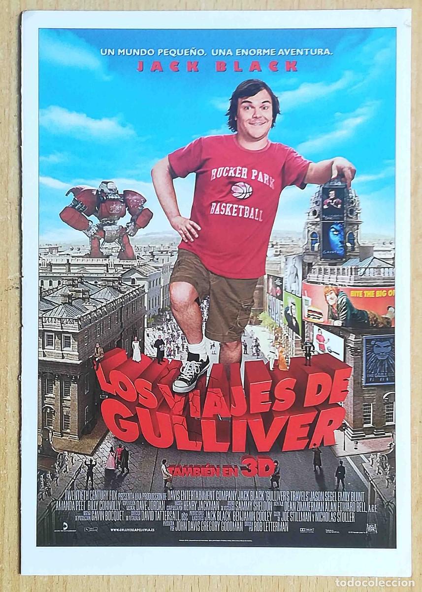 Cine: Los viajes de Gulliver. Rob Letterman 2010 (Jack Black, Emily Blunt) Programa de mano revista acci&oacute;n