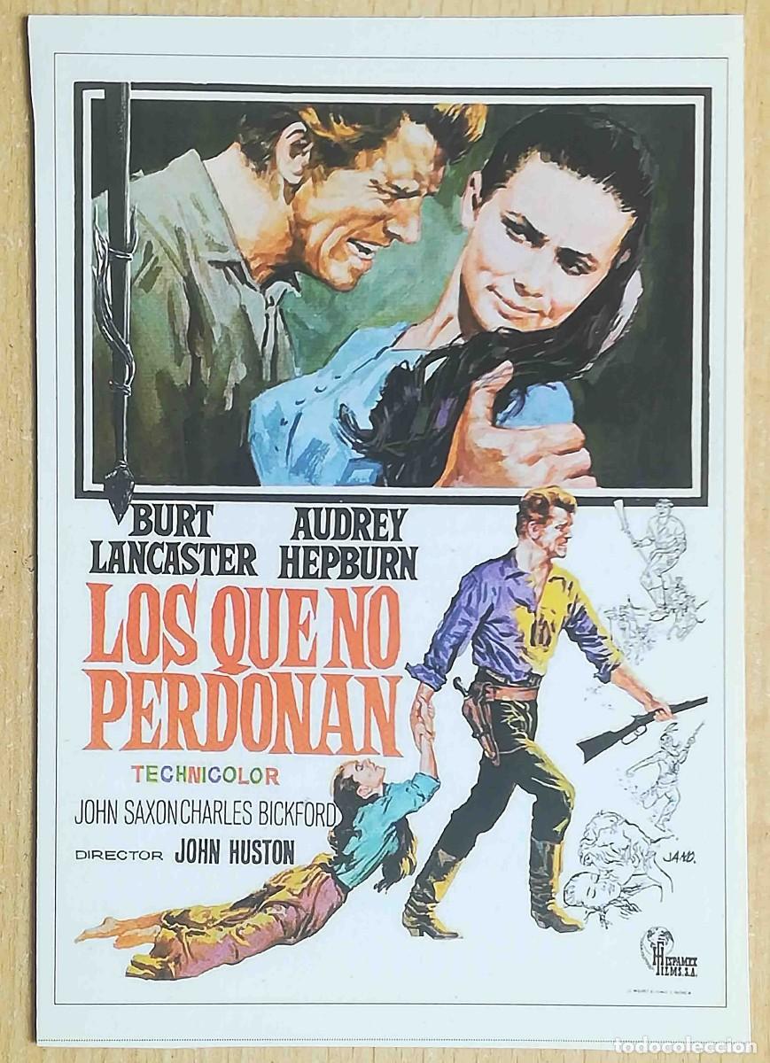 Cine: Los que no perdonan. John Huston 1960 (B. Lancaster, Audrey Hepburn) Programa de mano revista acci&oacute;n