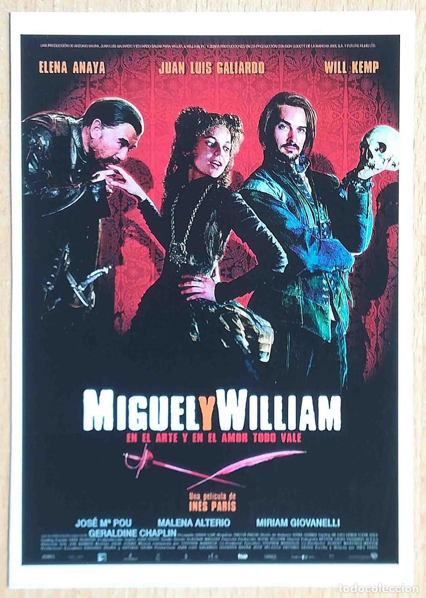 Cine: Miguel y William. In&eacute;s Par&iacute;s, 2007 (Elena Anaya, Juan Luis Galiardo) Programa de mano revista acci&oacute;n