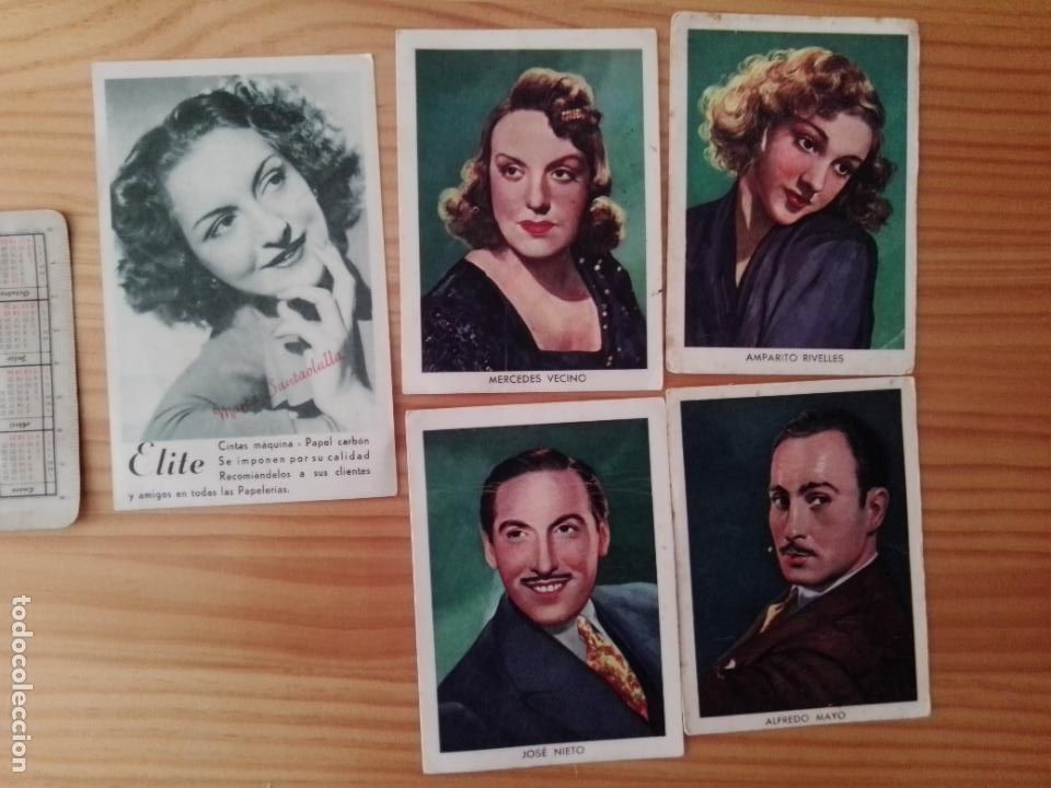Kino: Cine. 5 cromos antiguos. Artistas espa&ntilde;oles