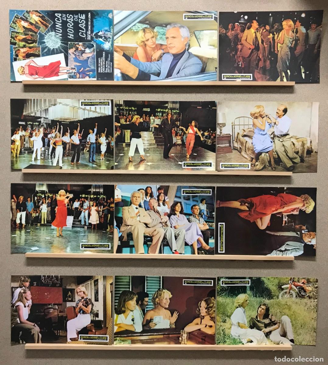Cinema: NUNCA EN HORAS DE CLASE, INMA DE SANTI, JOSE L. LOPEZ VAZQUEZ, A&Ntilde;O 1977 - SET COMPLETO 12 FOTOCROMOS