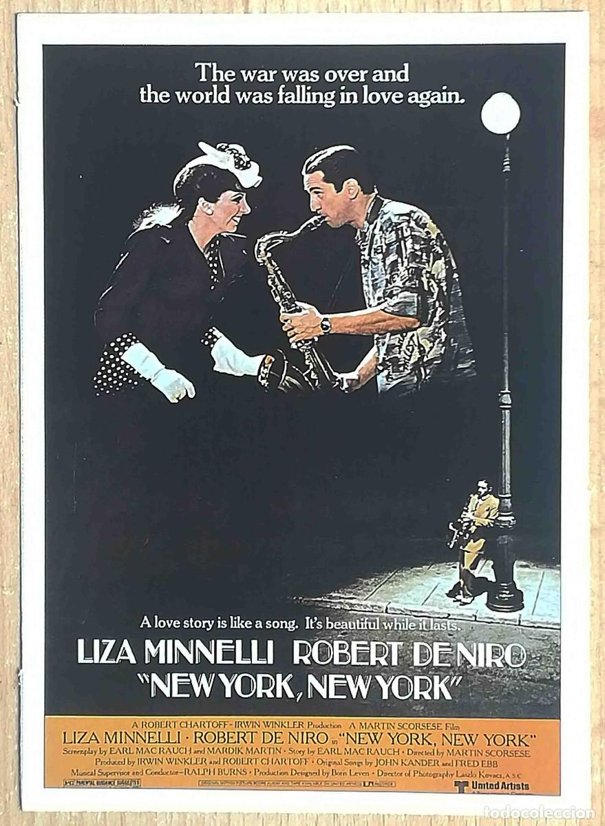 Cine: New York, New York. M. Scorsese 1977 (Robert De Niro, Liza Minnelli) Programa de mano revista acci&oacute;n