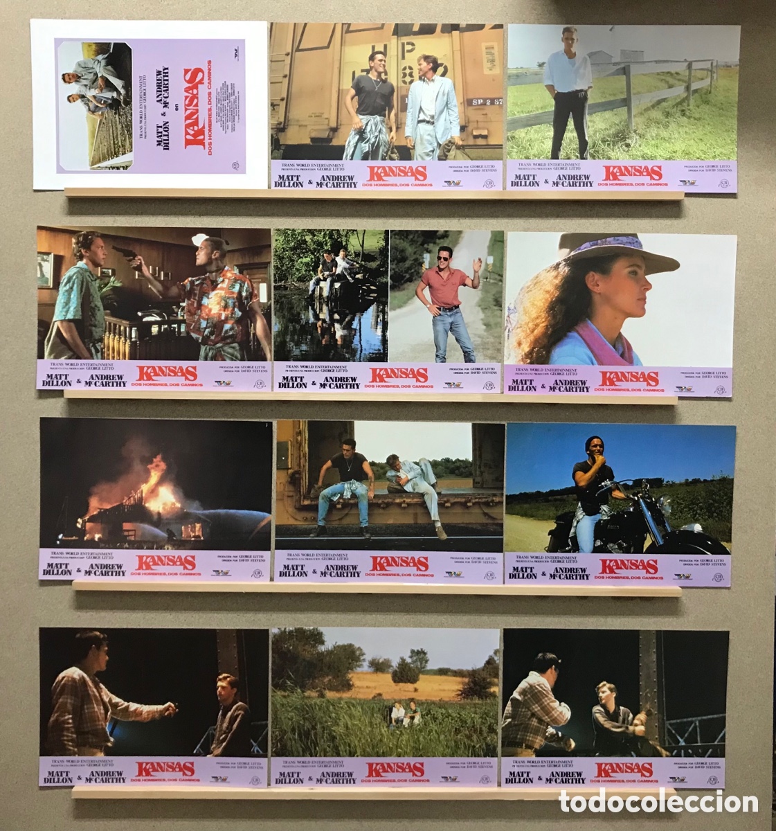 Kino: KANSAS DOS HOMBRES DOS CAMINOS, MATT DILLON, ANDREW McCARTHY, SET COMPLETO 12 FOTOCROMOS