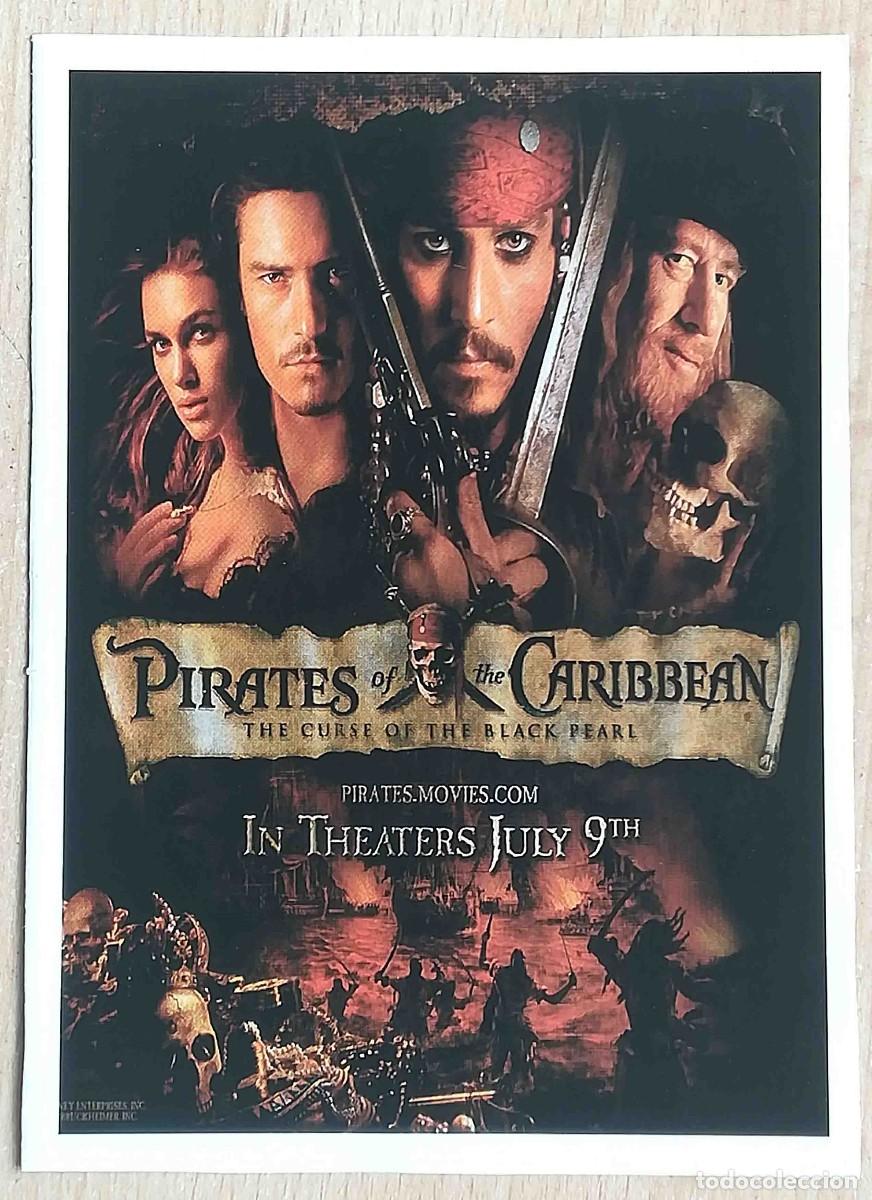 Cine: Piratas del Caribe La maldici&oacute;n de la Perla Negra 2003 (Johnny Depp) Programa de mano revista acci&oacute;n