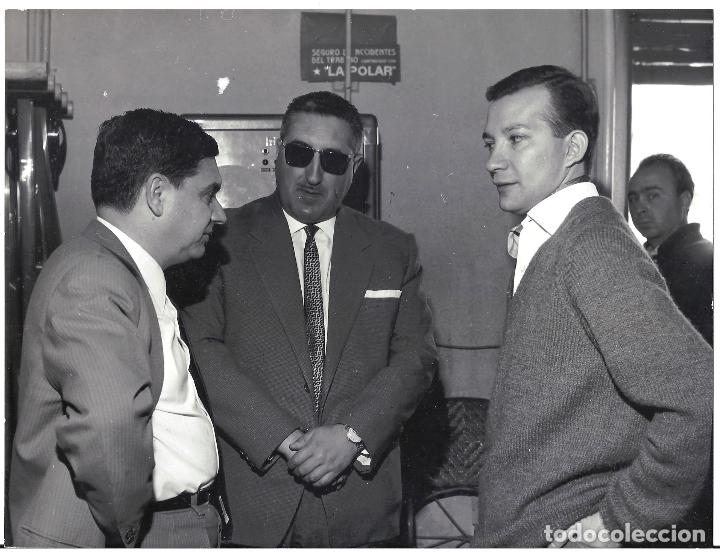 Cine: F34371 JOSE MARIA CAFFAREL CHICHO GORDILLO ALBERTO SOIFER ESCALA EN TENERIFE FOTO B/N ORIG ESPA&Ntilde;OLA