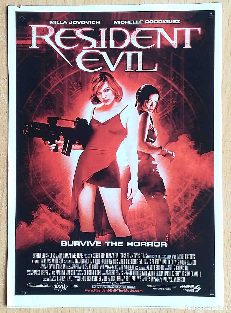 Cine: Resident Evil 2002 (Milla Jovovich, Michelle Rodriguez, Eric Mabius) Programa de mano revista acci&oacute;n