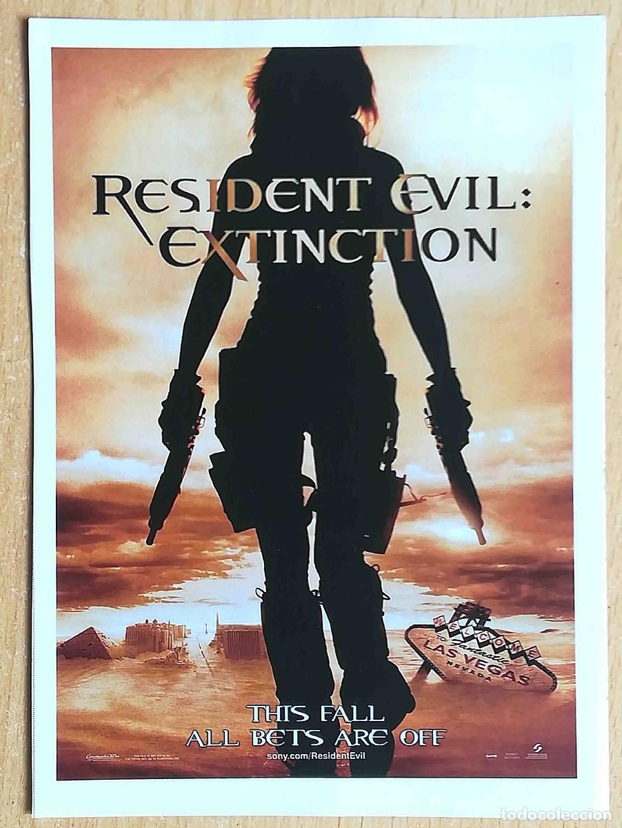 Cine: Resident Evil 3: Extinci&oacute;n. 2007 (Milla Jovovich, Oded Fehr) Programa de mano revista acci&oacute;n