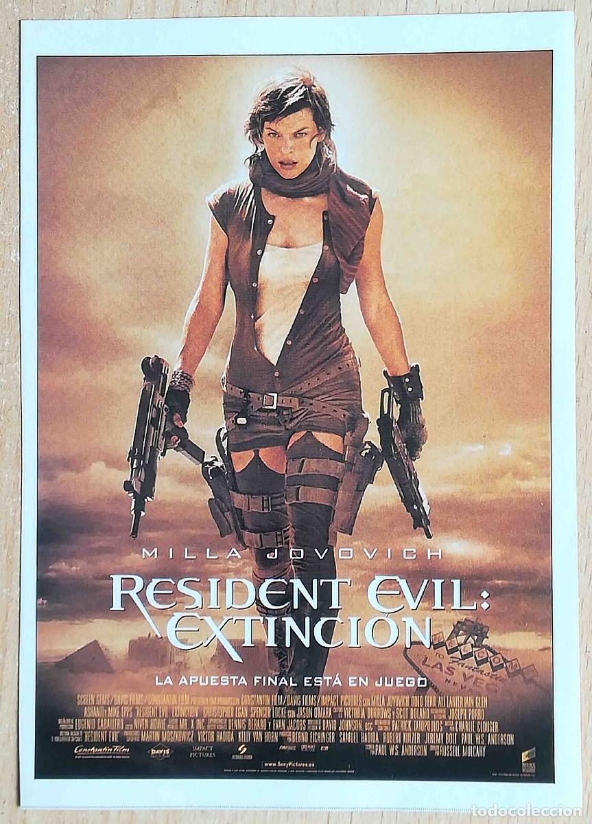 Cine: Resident Evil 3: Extinci&oacute;n. 2007 (Milla Jovovich, Oded Fehr) Programa de mano revista acci&oacute;n