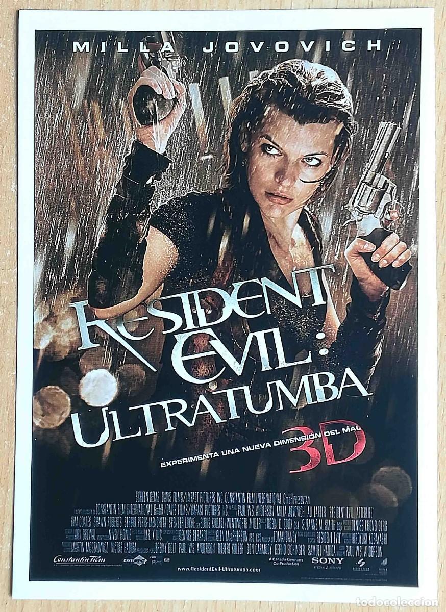 Cine: Resident Evil 4: Ultratumba. 2010 (Milla Jovovich, Ali Larter) Programa de mano revista acci&oacute;n
